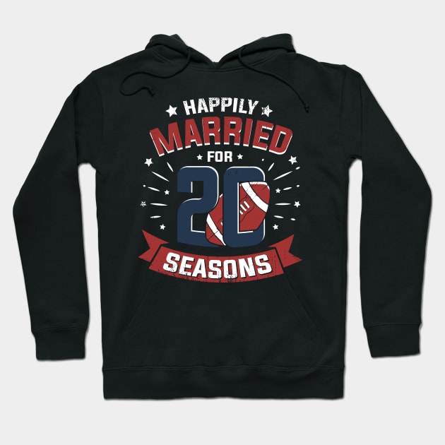 Married For 20 Years American Football Couple Gift Hoodie by Dolde08